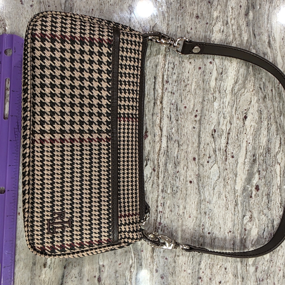 Polo by Ralph Lauren Black and Cream Houndstooth Clutch